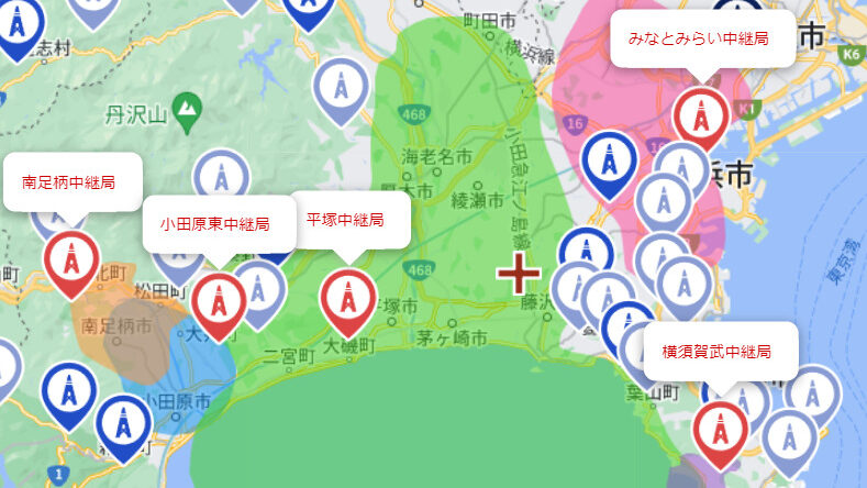 中継局から受信
